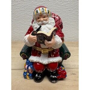 Traditions Hand Painted Porcelain Decorative Trinket Box Santa Claus